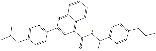 2-(4-isobutylphenyl)-N-[1-(4-propylphenyl)ethyl]-4-quinolinecarboxamide 结构式