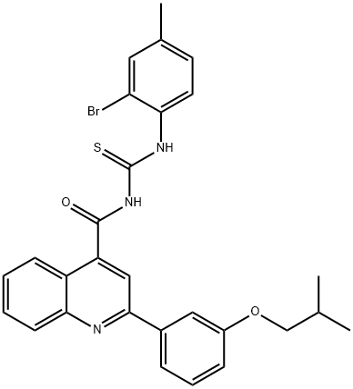 N-(2-bromo-4-methylphenyl)-N'-{[2-(3-isobutoxyphenyl)-4-quinolinyl]carbonyl}thiourea 结构式