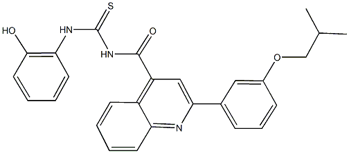 N-(2-hydroxyphenyl)-N'-{[2-(3-isobutoxyphenyl)-4-quinolinyl]carbonyl}thiourea 结构式