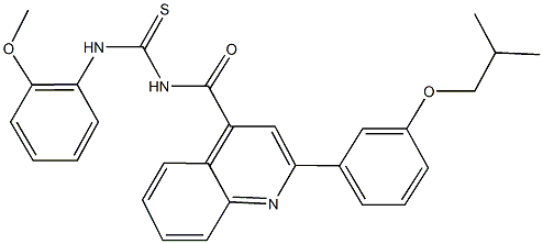 N-{[2-(3-isobutoxyphenyl)-4-quinolinyl]carbonyl}-N'-(2-methoxyphenyl)thiourea 结构式