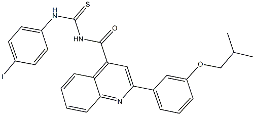 N-(4-iodophenyl)-N'-{[2-(3-isobutoxyphenyl)-4-quinolinyl]carbonyl}thiourea 结构式