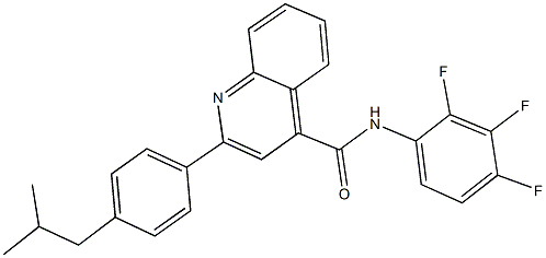 2-(4-isobutylphenyl)-N-(2,3,4-trifluorophenyl)-4-quinolinecarboxamide 结构式