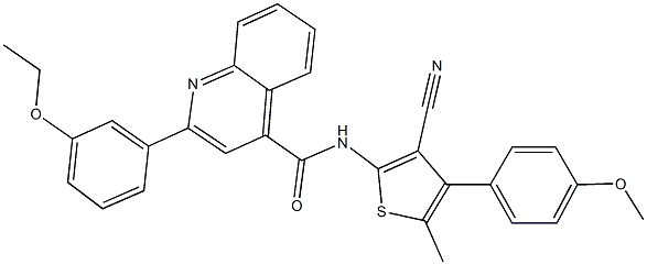 N-[3-cyano-4-(4-methoxyphenyl)-5-methyl-2-thienyl]-2-(3-ethoxyphenyl)-4-quinolinecarboxamide 结构式