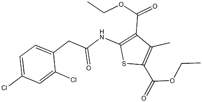 diethyl 5-{[(2,4-dichlorophenyl)acetyl]amino}-3-methyl-2,4-thiophenedicarboxylate 结构式