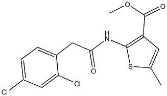 methyl 2-{[(2,4-dichlorophenyl)acetyl]amino}-5-methyl-3-thiophenecarboxylate 结构式