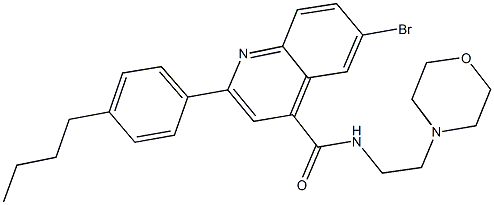 6-bromo-2-(4-butylphenyl)-N-[2-(4-morpholinyl)ethyl]-4-quinolinecarboxamide 结构式