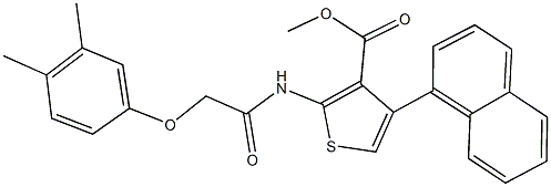 methyl 2-{[(3,4-dimethylphenoxy)acetyl]amino}-4-(1-naphthyl)-3-thiophenecarboxylate 结构式