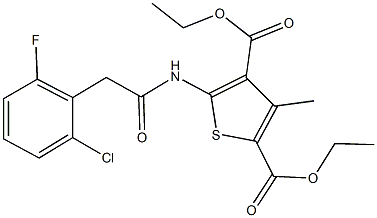 diethyl 5-{[(2-chloro-6-fluorophenyl)acetyl]amino}-3-methyl-2,4-thiophenedicarboxylate 结构式