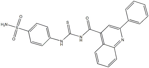 4-[({[(2-phenyl-4-quinolinyl)carbonyl]amino}carbothioyl)amino]benzenesulfonamide 结构式