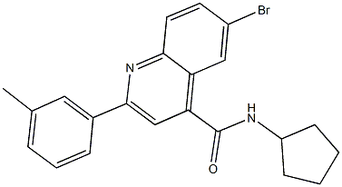 6-bromo-N-cyclopentyl-2-(3-methylphenyl)-4-quinolinecarboxamide 结构式
