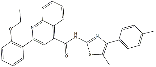2-(2-ethoxyphenyl)-N-[5-methyl-4-(4-methylphenyl)-1,3-thiazol-2-yl]-4-quinolinecarboxamide 结构式