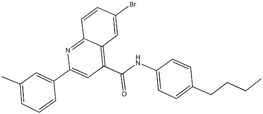 6-bromo-N-(4-butylphenyl)-2-(3-methylphenyl)-4-quinolinecarboxamide 结构式