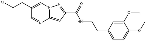 6-(2-chloroethyl)-N-[2-(3,4-dimethoxyphenyl)ethyl]pyrazolo[1,5-a]pyrimidine-2-carboxamide 结构式