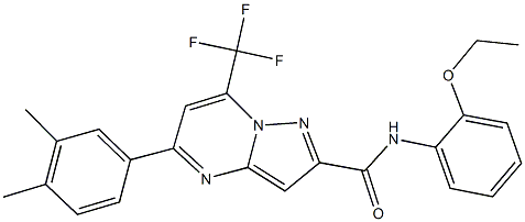 5-(3,4-dimethylphenyl)-N-(2-ethoxyphenyl)-7-(trifluoromethyl)pyrazolo[1,5-a]pyrimidine-2-carboxamide 结构式