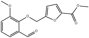 5-[(2-甲酰基-6-甲氧基苯氧基)甲基]呋喃-2-羧酸甲酯 结构式