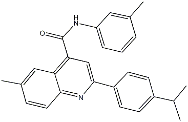 2-(4-isopropylphenyl)-6-methyl-N-(3-methylphenyl)-4-quinolinecarboxamide 结构式