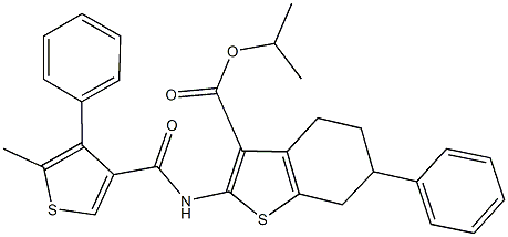 isopropyl 2-{[(5-methyl-4-phenyl-3-thienyl)carbonyl]amino}-6-phenyl-4,5,6,7-tetrahydro-1-benzothiophene-3-carboxylate 结构式