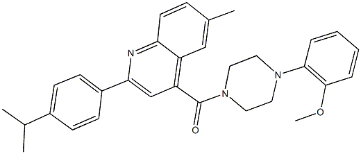 2-(4-isopropylphenyl)-4-{[4-(2-methoxyphenyl)-1-piperazinyl]carbonyl}-6-methylquinoline 结构式