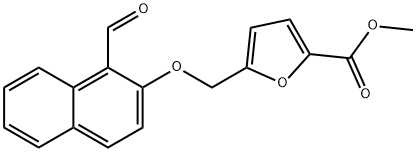 5-(((1-甲酰基萘-2-基)氧基)甲基)呋喃-2-羧酸酯甲酯 结构式
