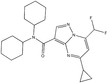 N,N-dicyclohexyl-5-cyclopropyl-7-(difluoromethyl)pyrazolo[1,5-a]pyrimidine-3-carboxamide 结构式