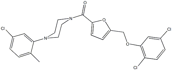 1-(5-chloro-2-methylphenyl)-4-{5-[(2,5-dichlorophenoxy)methyl]-2-furoyl}piperazine 结构式