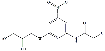 2-chloro-N-{3-[(2,3-dihydroxypropyl)sulfanyl]-5-nitrophenyl}acetamide 结构式