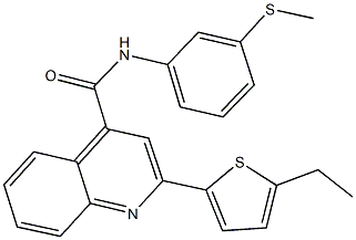 2-(5-ethyl-2-thienyl)-N-[3-(methylsulfanyl)phenyl]-4-quinolinecarboxamide 结构式