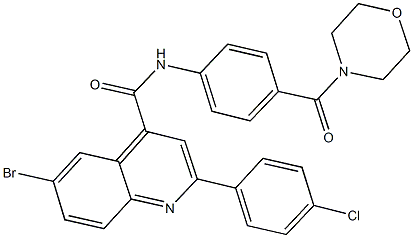 6-bromo-2-(4-chlorophenyl)-N-[4-(4-morpholinylcarbonyl)phenyl]-4-quinolinecarboxamide 结构式