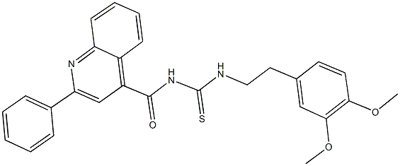 N-[2-(3,4-dimethoxyphenyl)ethyl]-N'-[(2-phenyl-4-quinolinyl)carbonyl]thiourea 结构式