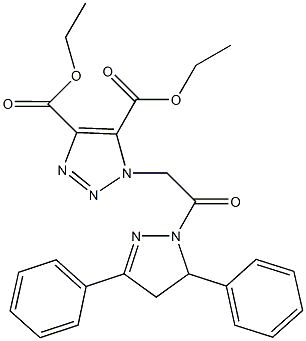 diethyl 1-[2-(3,5-diphenyl-4,5-dihydro-1H-pyrazol-1-yl)-2-oxoethyl]-1H-1,2,3-triazole-4,5-dicarboxylate 结构式