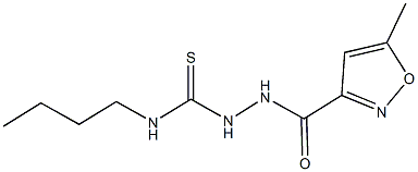 N-butyl-2-[(5-methyl-3-isoxazolyl)carbonyl]hydrazinecarbothioamide 结构式