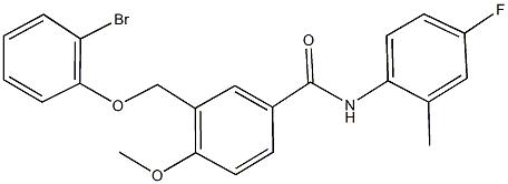 3-[(2-bromophenoxy)methyl]-N-(4-fluoro-2-methylphenyl)-4-methoxybenzamide 结构式