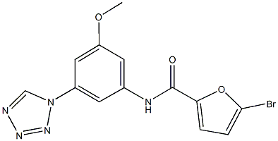 5-bromo-N-[3-methoxy-5-(1H-tetraazol-1-yl)phenyl]-2-furamide 结构式