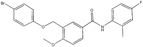 3-[(4-bromophenoxy)methyl]-N-(4-fluoro-2-methylphenyl)-4-methoxybenzamide 结构式