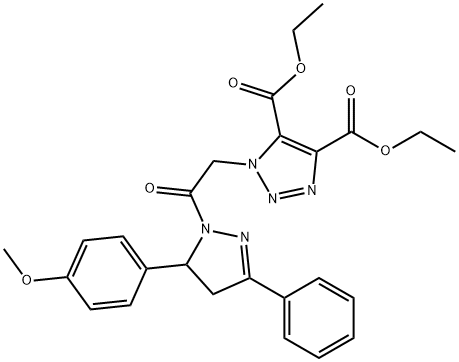 diethyl 1-{2-[5-(4-methoxyphenyl)-3-phenyl-4,5-dihydro-1H-pyrazol-1-yl]-2-oxoethyl}-1H-1,2,3-triazole-4,5-dicarboxylate 结构式