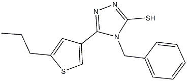 4-benzyl-5-(5-propyl-3-thienyl)-4H-1,2,4-triazol-3-yl hydrosulfide 结构式