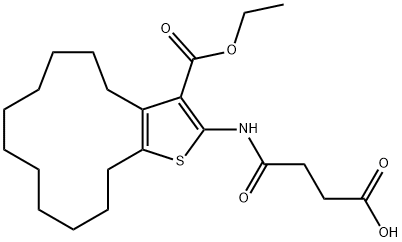 4-{[3-(ethoxycarbonyl)-5,6,7,8,9,10,11,12,13,14-decahydro-4H-cyclotrideca[b]thien-2-yl]amino}-4-oxobutanoic acid 结构式