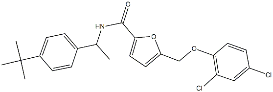 N-[1-(4-tert-butylphenyl)ethyl]-5-[(2,4-dichlorophenoxy)methyl]-2-furamide 结构式