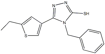 4-benzyl-5-(5-ethyl-3-thienyl)-4H-1,2,4-triazol-3-yl hydrosulfide 结构式