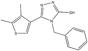 4-benzyl-5-(4,5-dimethyl-3-thienyl)-4H-1,2,4-triazol-3-yl hydrosulfide 结构式