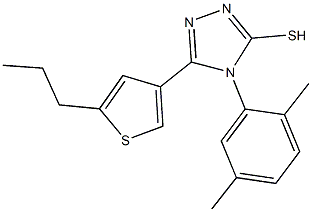 4-(2,5-dimethylphenyl)-5-(5-propyl-3-thienyl)-4H-1,2,4-triazol-3-yl hydrosulfide 结构式
