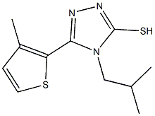 4-isobutyl-5-(3-methyl-2-thienyl)-4H-1,2,4-triazol-3-yl hydrosulfide 结构式