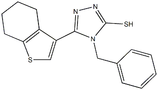 4-benzyl-5-(4,5,6,7-tetrahydro-1-benzothien-3-yl)-4H-1,2,4-triazol-3-yl hydrosulfide 结构式