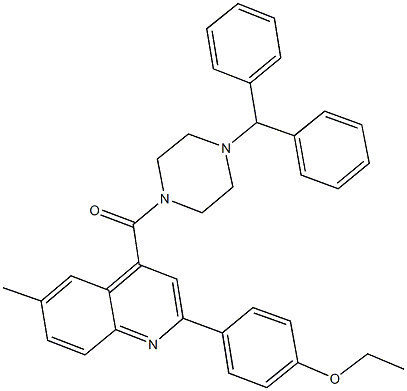 4-{4-[(4-benzhydryl-1-piperazinyl)carbonyl]-6-methyl-2-quinolinyl}phenyl ethyl ether 结构式