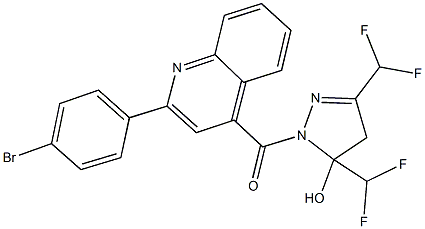 1-{[2-(4-bromophenyl)-4-quinolinyl]carbonyl}-3,5-bis(difluoromethyl)-4,5-dihydro-1H-pyrazol-5-ol 结构式