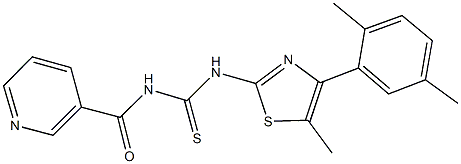 N-[4-(2,5-dimethylphenyl)-5-methyl-1,3-thiazol-2-yl]-N'-(3-pyridinylcarbonyl)thiourea 结构式