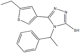 5-(5-ethyl-3-thienyl)-4-(1-phenylethyl)-4H-1,2,4-triazol-3-yl hydrosulfide 结构式