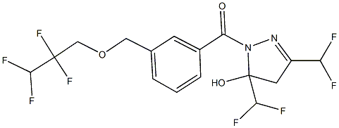 3,5-bis(difluoromethyl)-1-{3-[(2,2,3,3-tetrafluoropropoxy)methyl]benzoyl}-4,5-dihydro-1H-pyrazol-5-ol 结构式