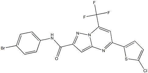 N-(4-bromophenyl)-5-(5-chloro-2-thienyl)-7-(trifluoromethyl)pyrazolo[1,5-a]pyrimidine-2-carboxamide 结构式