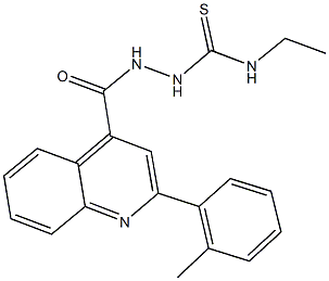 N-ethyl-2-{[2-(2-methylphenyl)-4-quinolinyl]carbonyl}hydrazinecarbothioamide 结构式